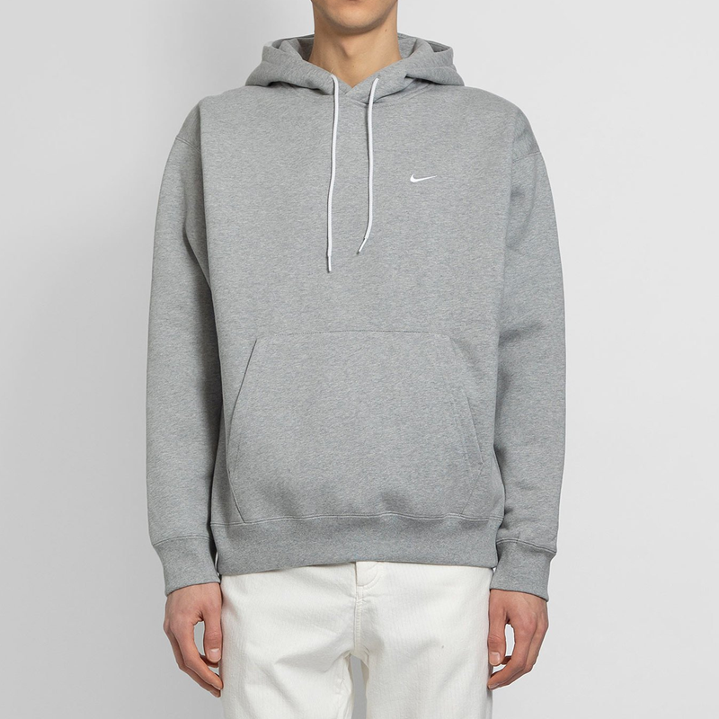 Men's Nike Small Logo Loose Long Sleeves Pullover Hooded Sports Gray CV0552-063