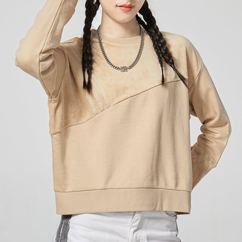 (WMNS) adidas Neo Vbe Sweat1 Knitted Crew Neck Pullover 'Tan' HN2372