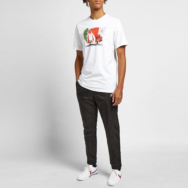 Men's Nike Funny Logo Printing Sports Short Sleeve White T-Shirt CI6312-100
