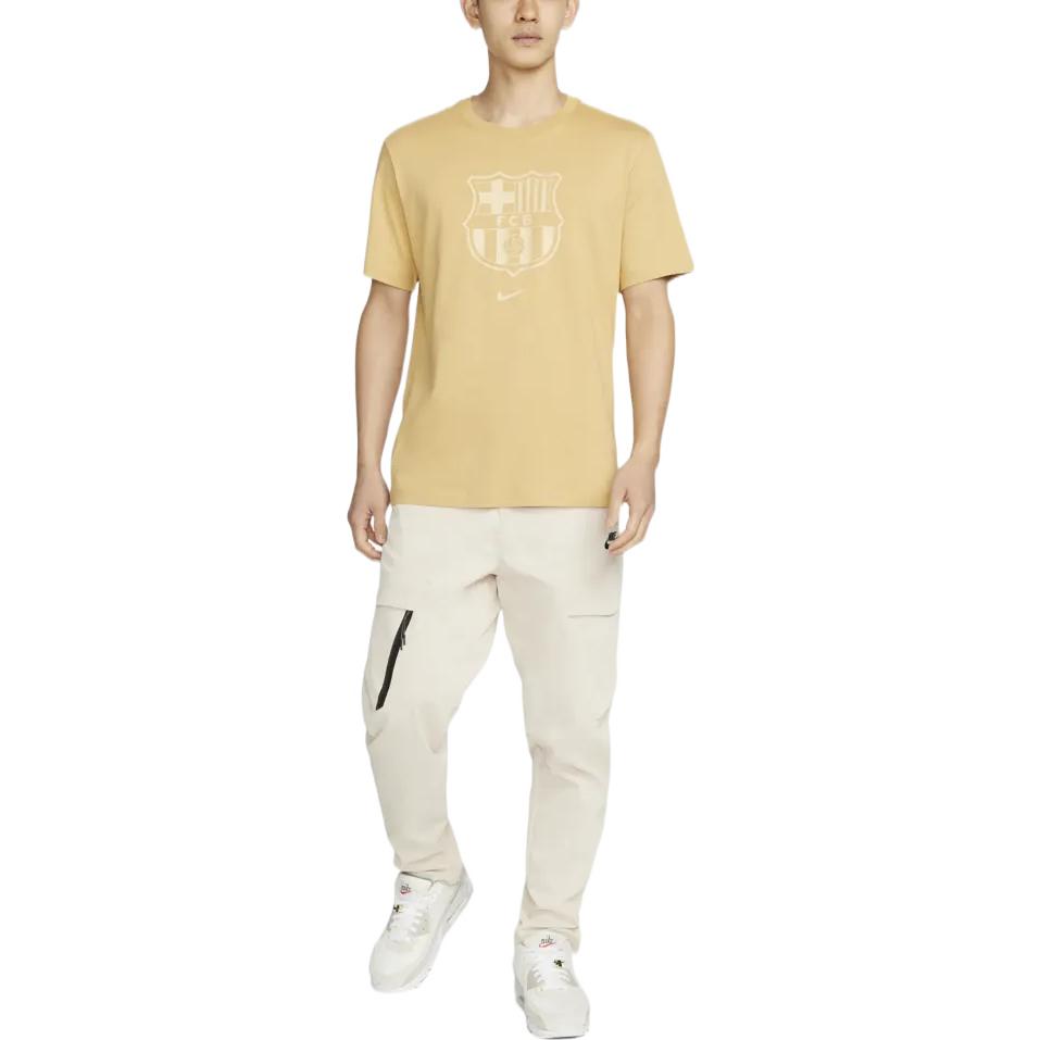 Nike FC Barcelona Crest Soccer T-Shirt 'Yellow' DJ1307-714