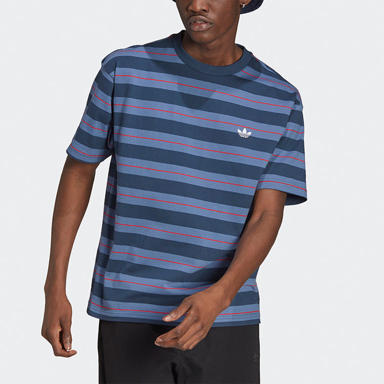 adidas originals Stripe Sports Short Sleeve Navy Blue GL9914