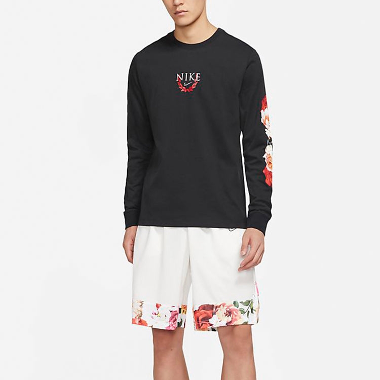 Nike Dri-FIT Alphabet logo Printing Long Sleeves Casual Black CV2109-010