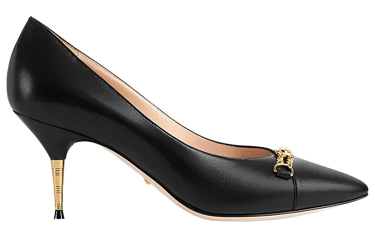 (WMNS) Gucci Leather Pumps 'Black' 674858-C9D00-1000