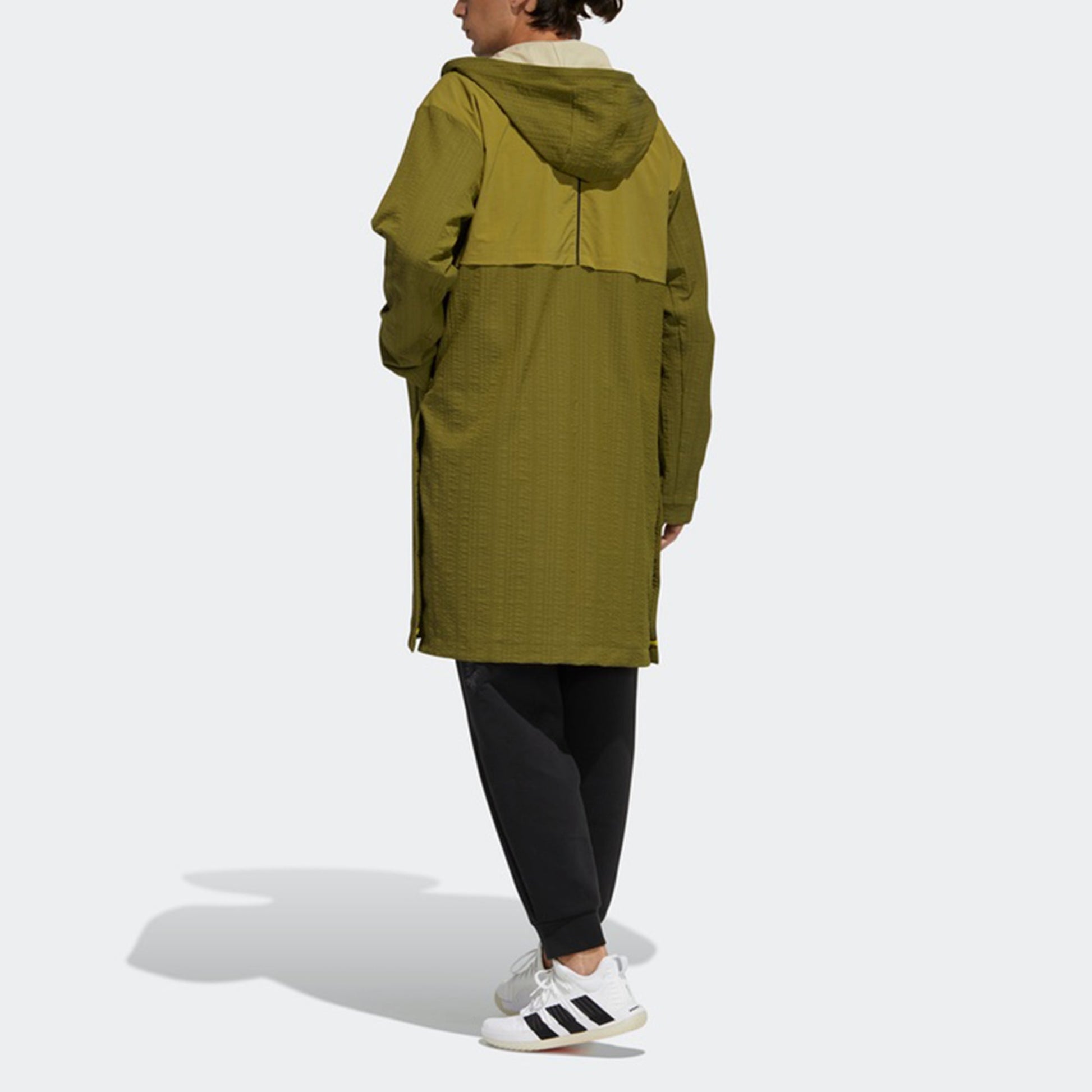 Men's adidas Wj Longtex Jkt Sports Stylish Hooded Jacket Military Green H39337