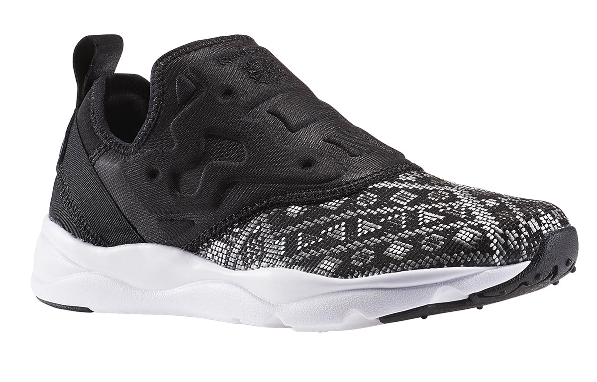 (WMNS) Reebok Furylite Slip On Gt Running Shoes Black/White BD4460