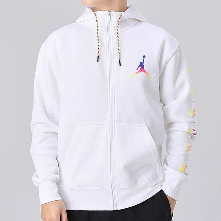 Air Jordan Sports Fleece Lined Hooded Jacket Men's White CU9123-100