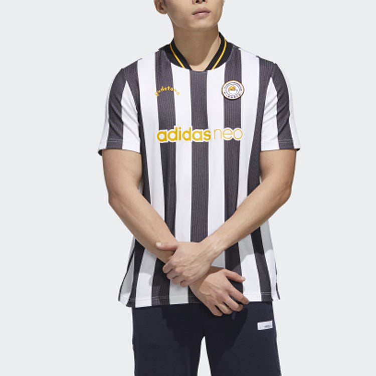 adidas neo adidas Yellow Sports Short Sleeve Black White GL7215