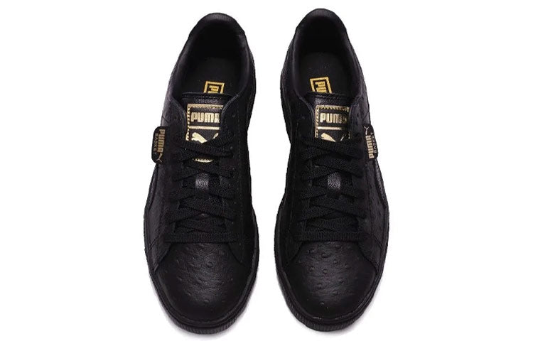 (WMNS) PUMA Basket Ostrich Sneakers Black 366727-01