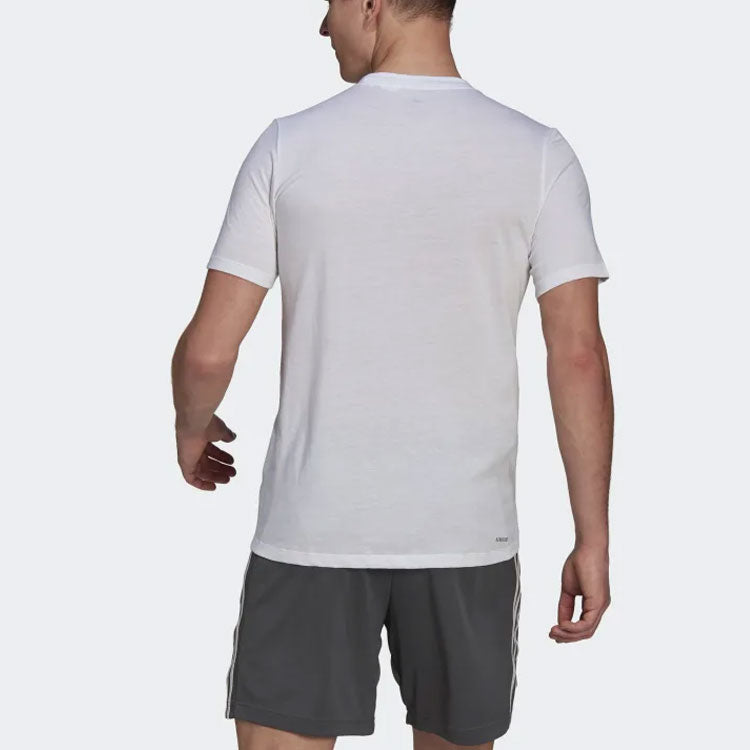 adidas Solid Color logo Sports Short Sleeve White GR0517