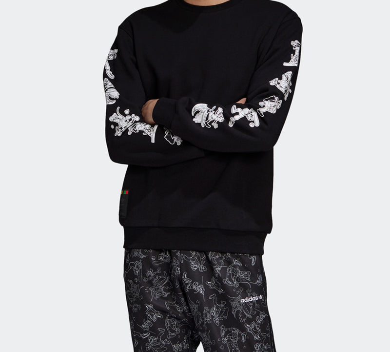 adidas x Disney Goofy Crew Crossover Pullover Black GD6025