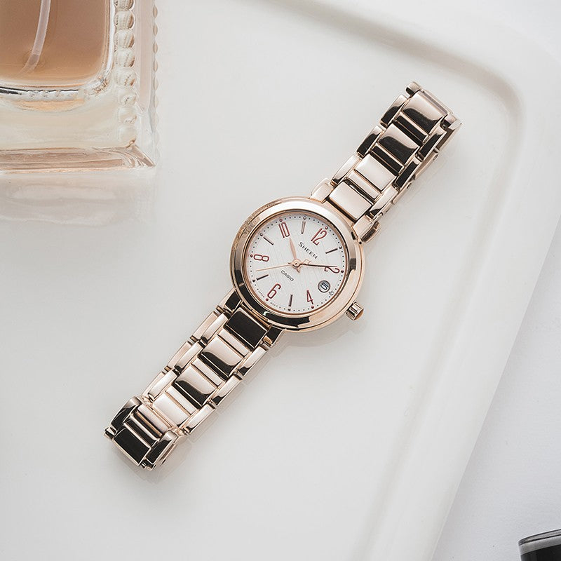 CASIO Waterproof SHEEN Quartz Sapphire Crystal Rose Gold Analog SHE-4531CG-7AUPR