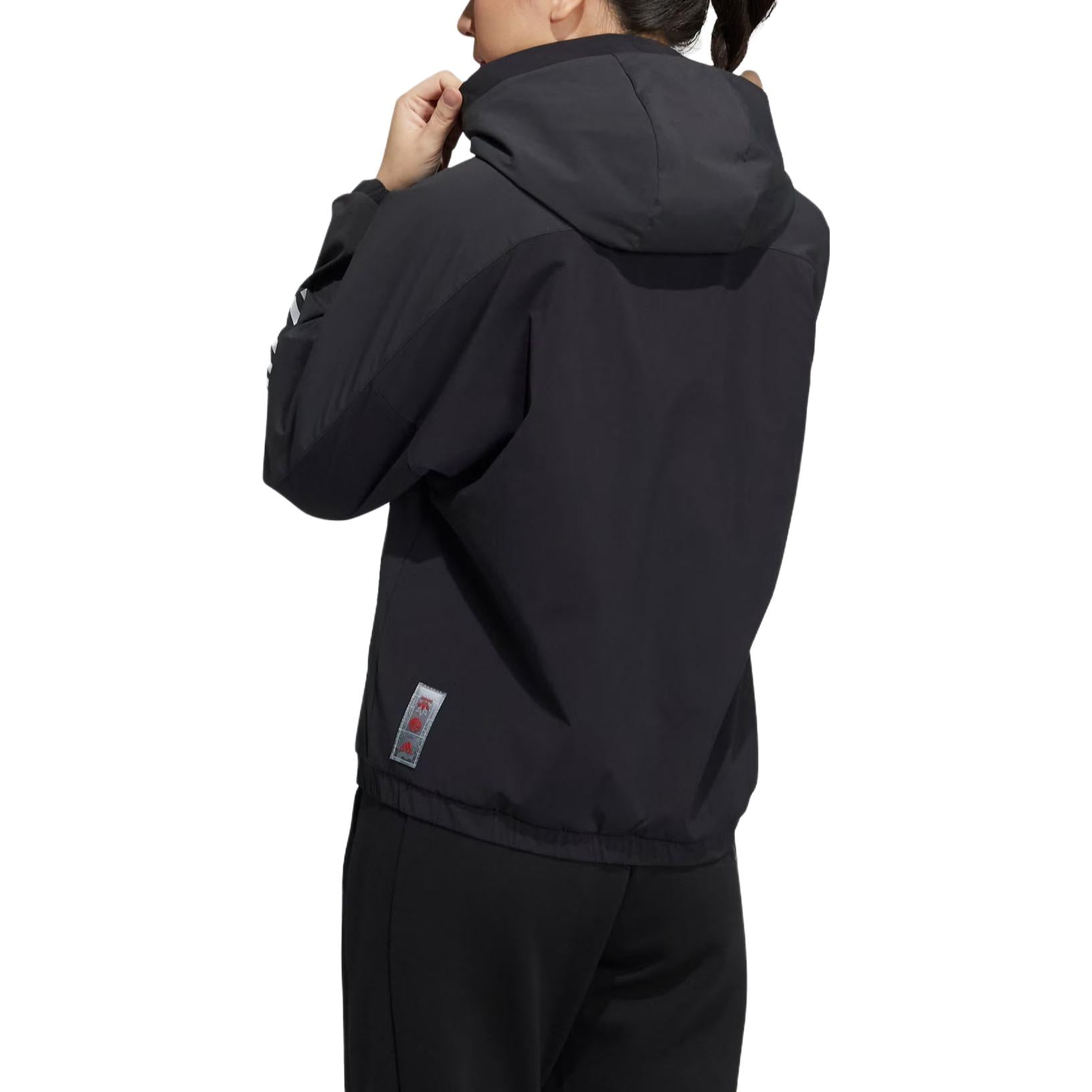 (WMNS) adidas CNY MID JKT Reversible Sports Hooded Jacket Black HC2801