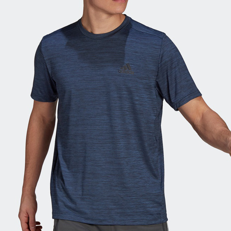adidas M Ht El Tee Casual Sports Breathable Quick Dry Short Sleeve Navy Blue GM2133
