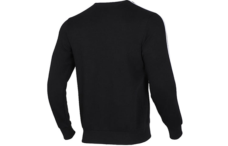 adidas E 3S Crew FL Round-neck Sweater Men Black/White DQ3084