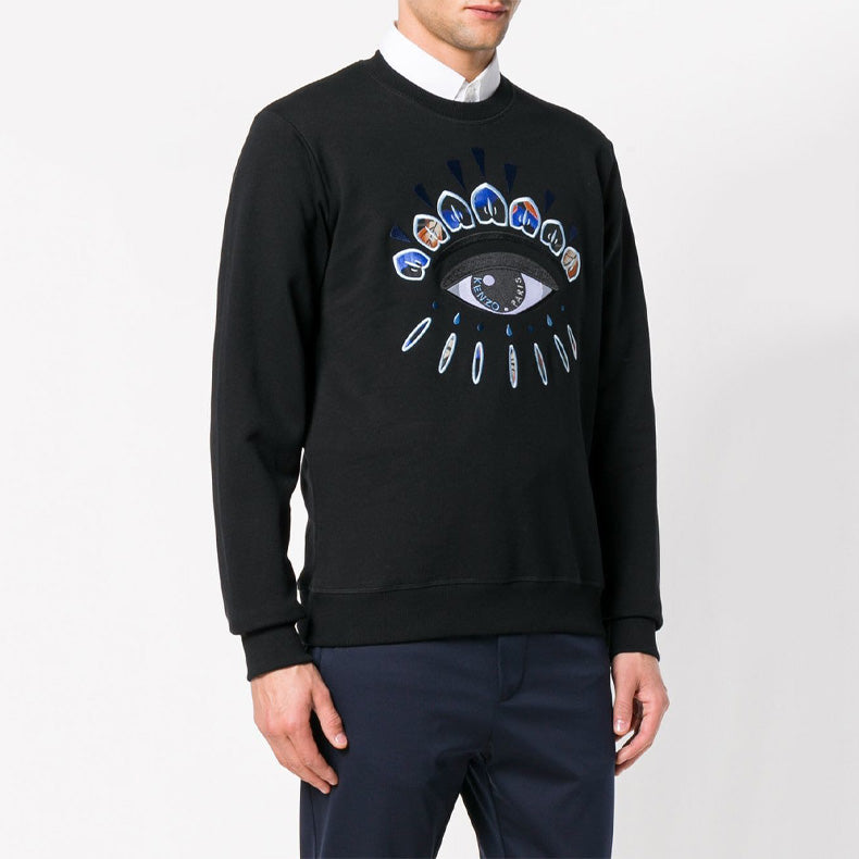 Men's KENZO Cotton Embroidered Printing Black F86-5SW092-4XK-99