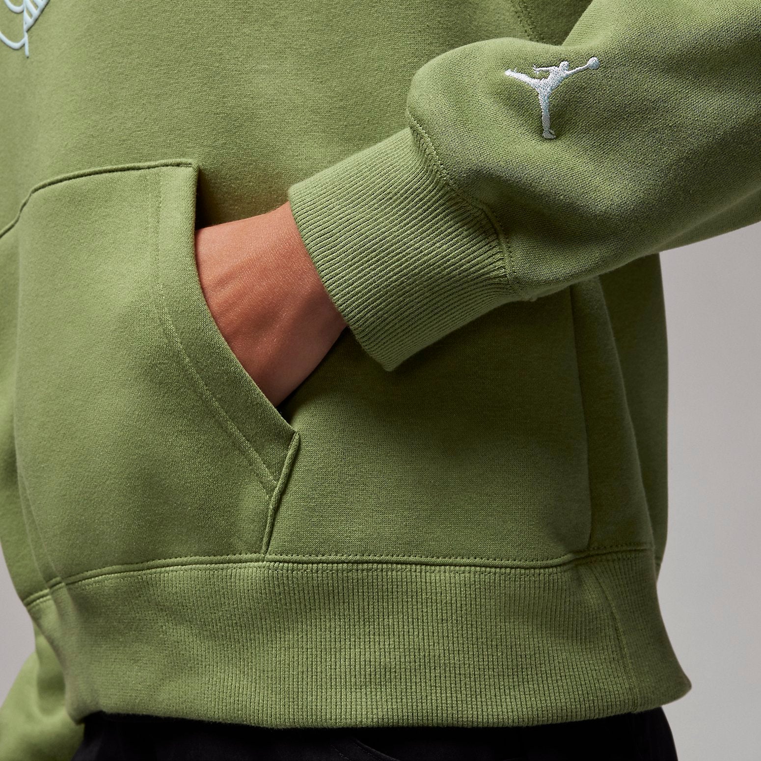 (WMNS) Air Jordan Brooklyn Fleece Graphic Hoodie 'Grass Green' FD7154-340