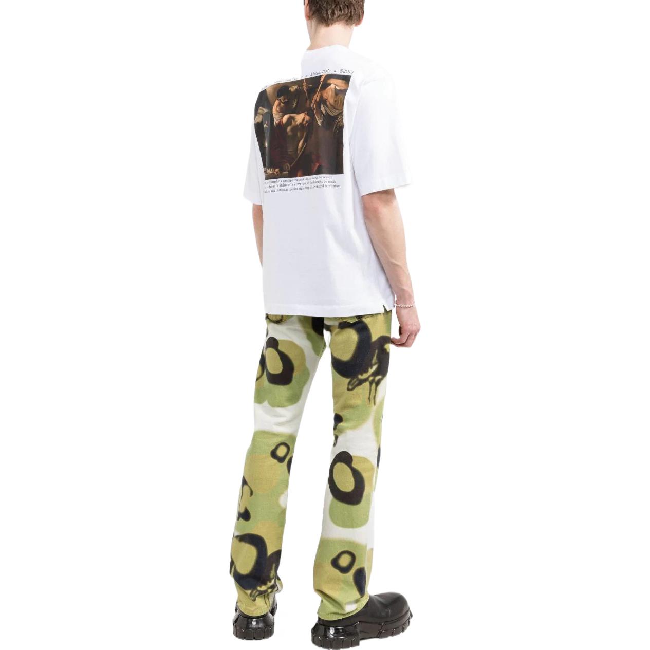 Men's Off-White SS22 Solid Color Alphabet Logo Printing Short Sleeve Version White T-Shirt OMAA119S22JER00401100110