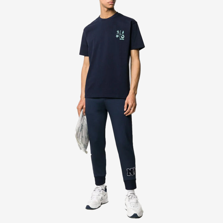 Men's KENZO Logo Cotton Round Neck Short Sleeve Blue FA5-5TS043-4SD-77