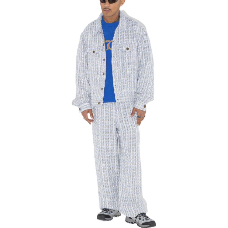 Drew House Boucle Mascot Oversized Trucker Jacket 'Grey Blue' DH-SS23-007