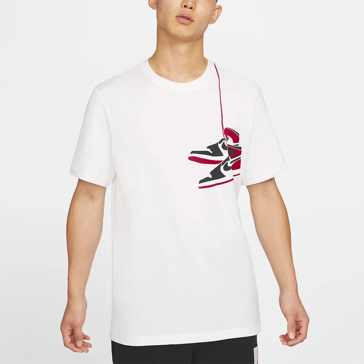 Air Jordan Casual Solid Color Round Neck Printing Short Sleeve White CZ0432-100