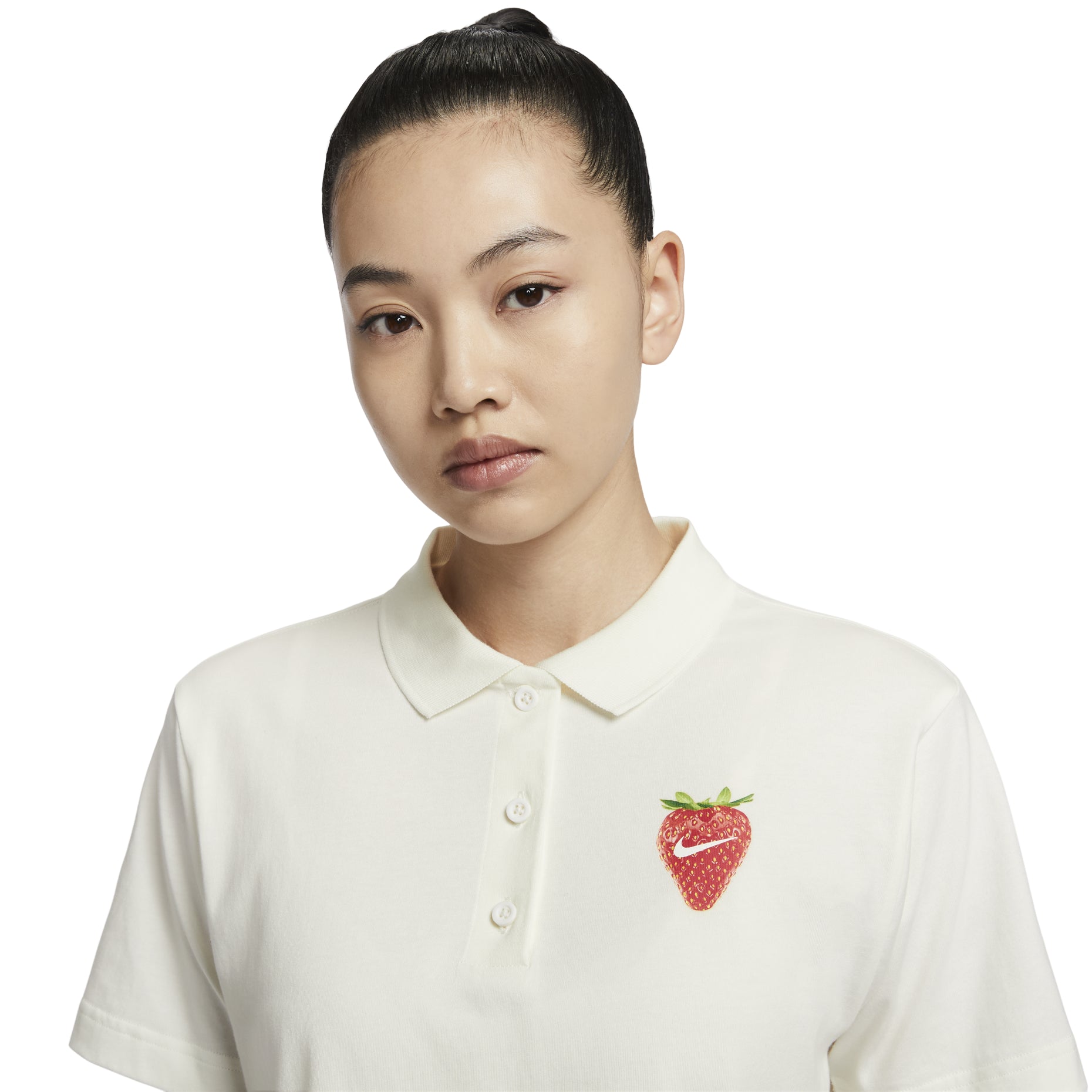 (WMNS) Nike Graphic Polo Shirt 'White Red' HQ1199-133