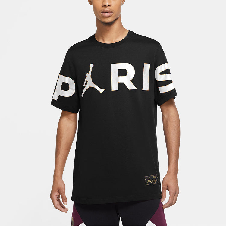 Air Jordan Wordmark Paris Saint-Germain Large logo Printing Casual Sports Black CK9786-010