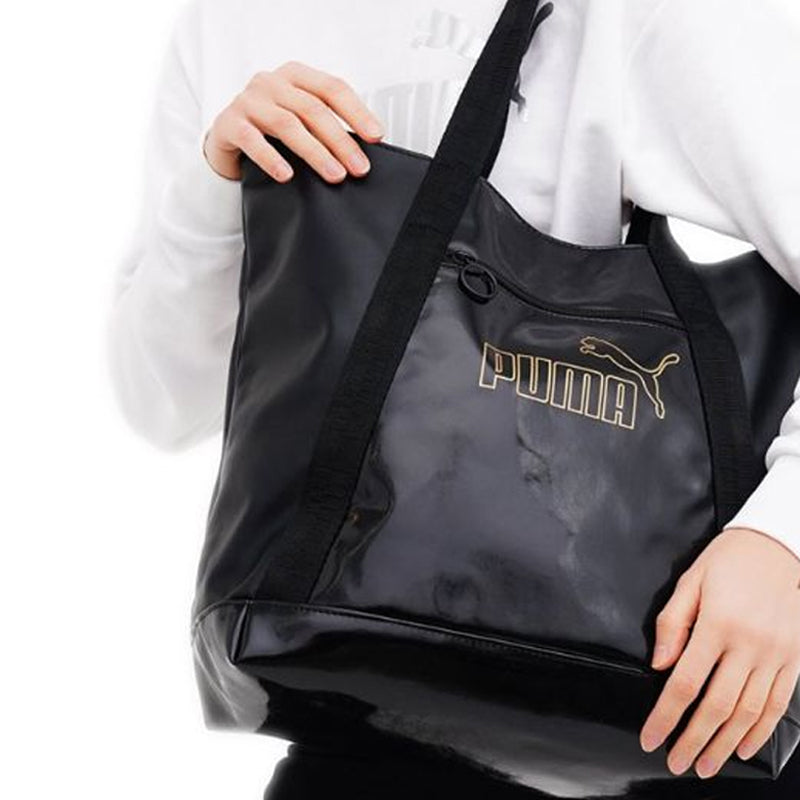 (WMNS) PUMA Core Up Large Shopper Bag 'Black Gold' 078709-01