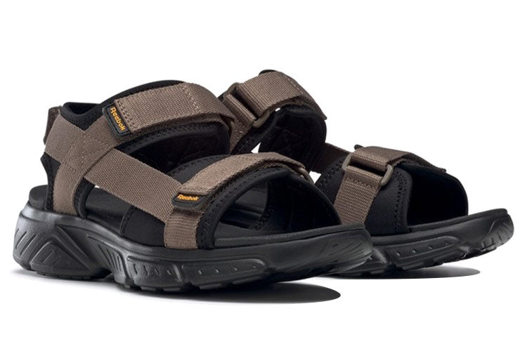 Reebok Hyperium Sandal TXT Fashion Soft Sole Cozy Open Toe Flat Heel Sports Brown Black Sandals 'Brown Black' GX1154