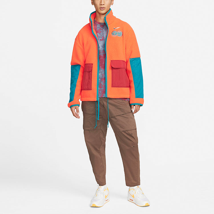 Nike CNY Chinese New Year's Edition Contrast Color Stitching Loose Sports Stand Collar Jacket Orange DQ5061-817