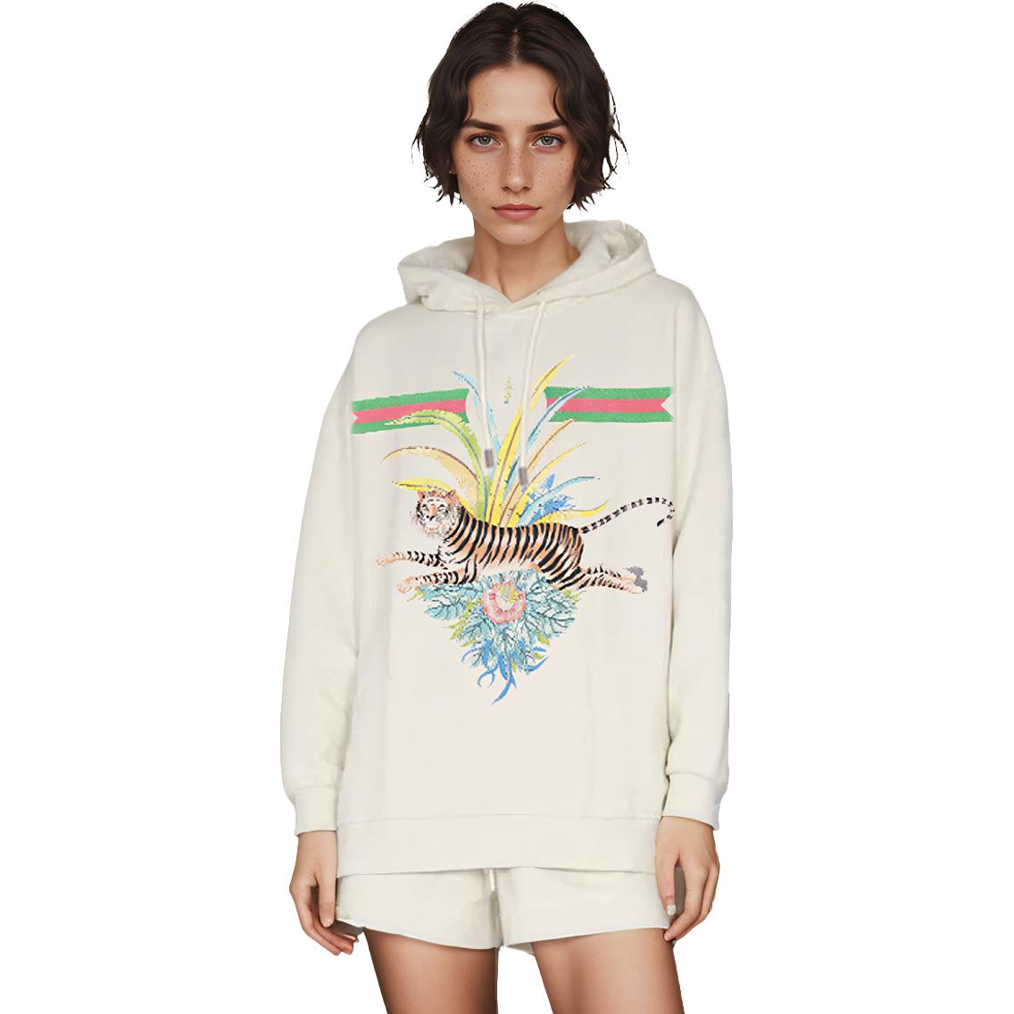 Gucci GUCCI TIGER Hooded Sweatshirt 'Ivory' 623244-XJD3Z-9242