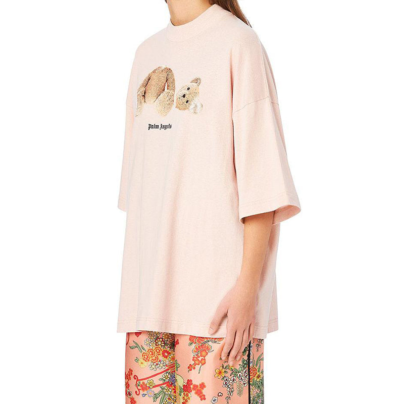 PALM ANGELS Logo Round-neck Short Sleeve Pink PWAA017S20JER0013060