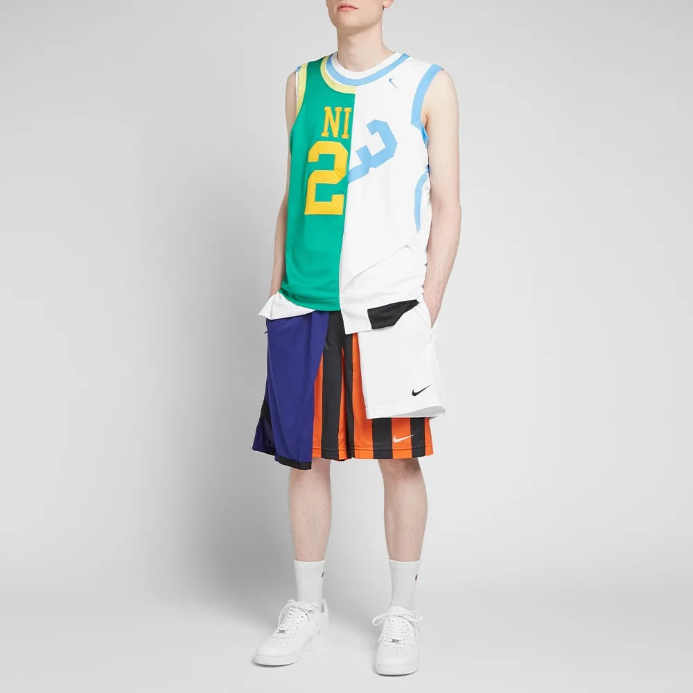 Men's NikeLab Collection Splicing Basketball Shorts Contrasting Colors 'White Navy Orange' AR5860-010