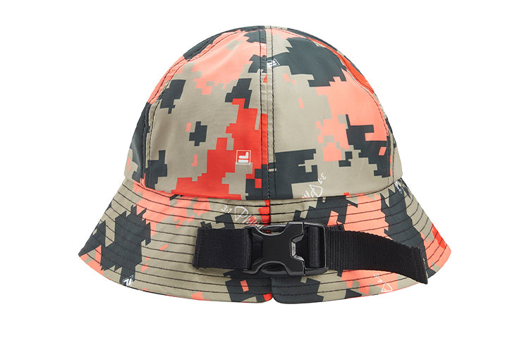 FILA Camouflage Color Block Fisherman's hat Red Gray Green F13U036201FGR