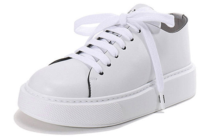 (WMNS) PRADA Low Sneakers 'White Leather with Black Lines' 1E440L3A6FF0009