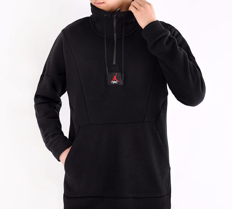 Air Jordan Half Zipper Athleisure Casual Sports Black AV2293-010