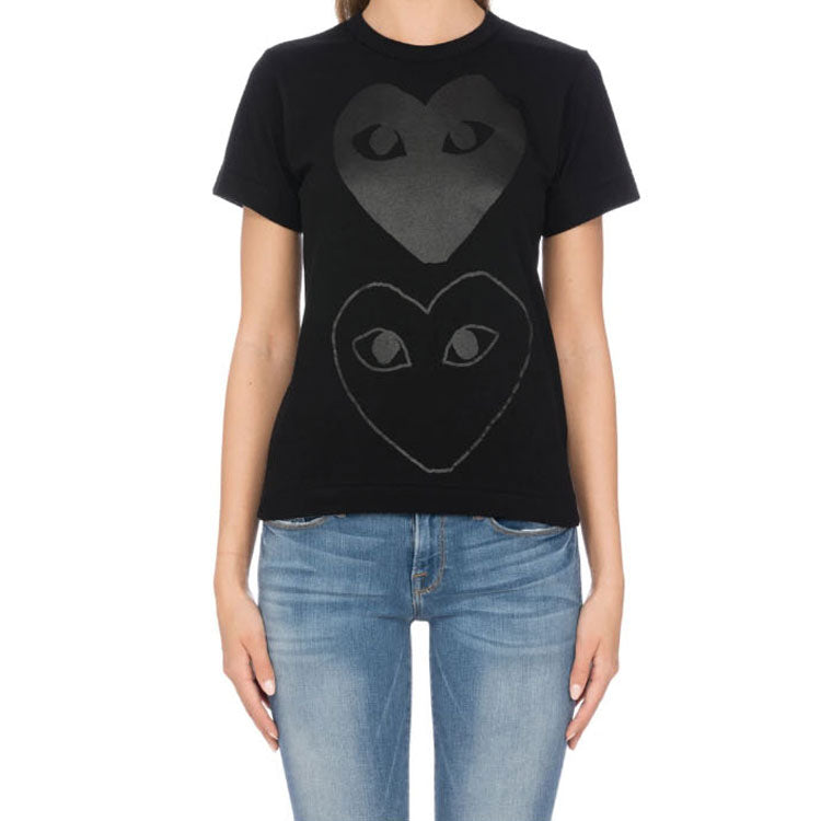 (WMNS) COMME des GARCONS PLAY Double Hearts T-Shirt 'Black' AZ-T193-051-1