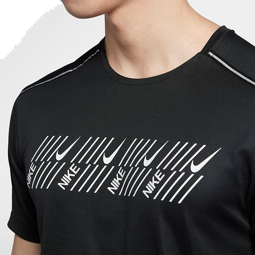 Nike Dri-FIT Miler Short Sleeve Running Top 'Black' CD5731-010