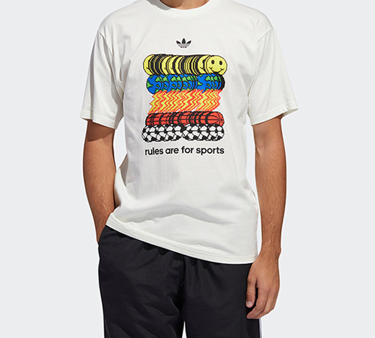adidas originals Sportsrule Printing Short Sleeve White FM1379