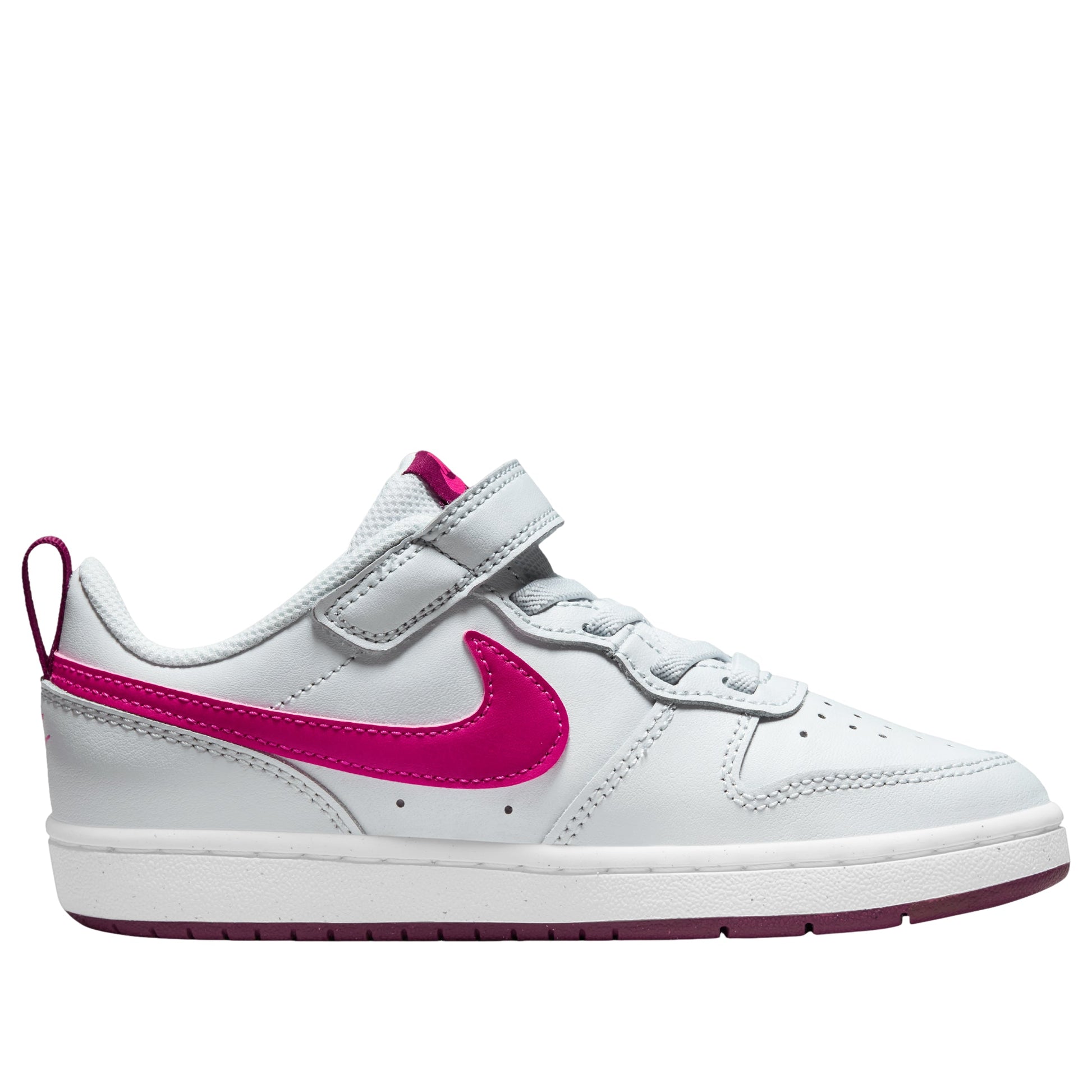(GS) Nike Court Borough Low 2 'Grey Bright Pink' BQ5451-015