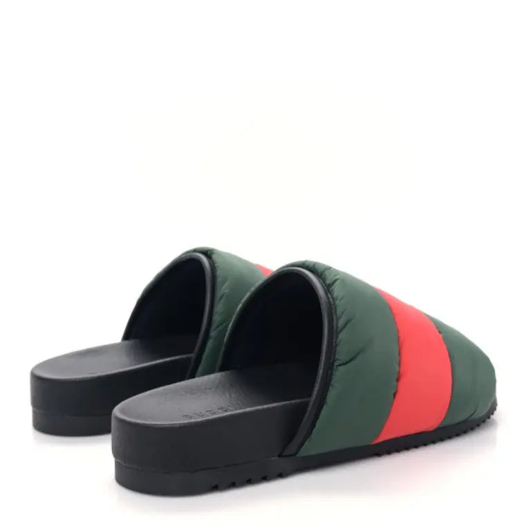 (WMNS) Gucci Padded Web Slide Sandals 'Green and Red Nylon' 700320-UFR30-3060