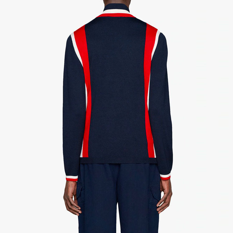 Men's Gucci Wool Knitting Aviator Jacket Blue 576892-XKAOP-4206