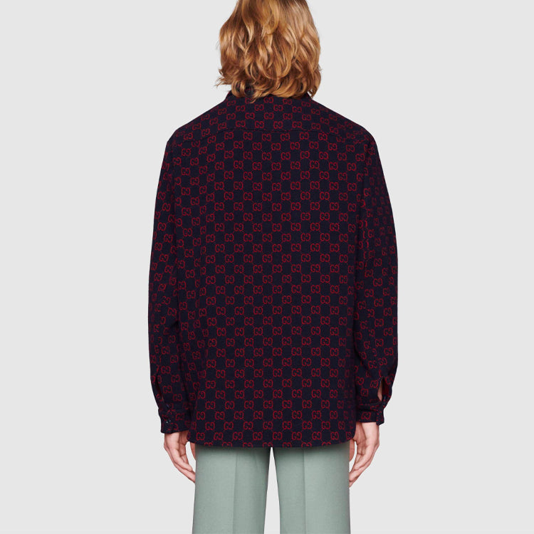 Gucci GG Jacquard Shirt Jacket 'Navy' 638807-ZAC53-4668