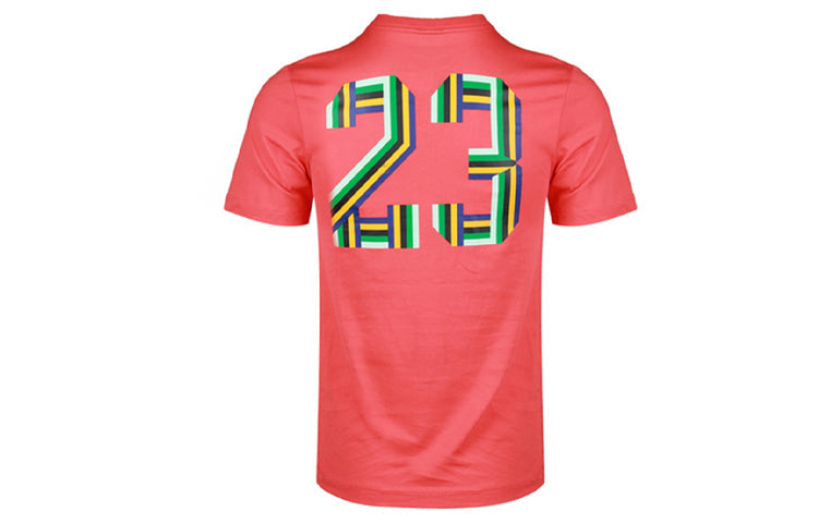 Men's Air Jordan Sport Dna Jumpman Round Neck Short Sleeve Coral Red T-Shirt CU1975-631