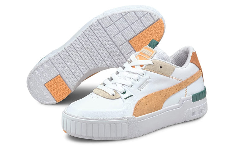(WMNS) PUMA Cali Sport Mix Sneakers White/Yellow 371202-14