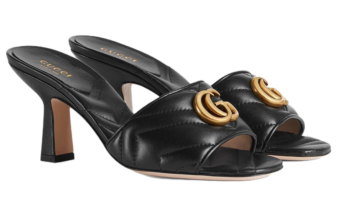 (WMNS) Gucci Marmont Double G slide sandal 'Black' 674839-BKO00-1000