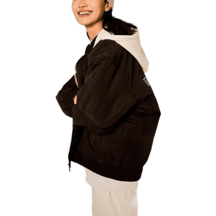 New Balance Logo Full-Zip Hooded Jacket Asia Sizing 'Black White' AMJ23362-BK