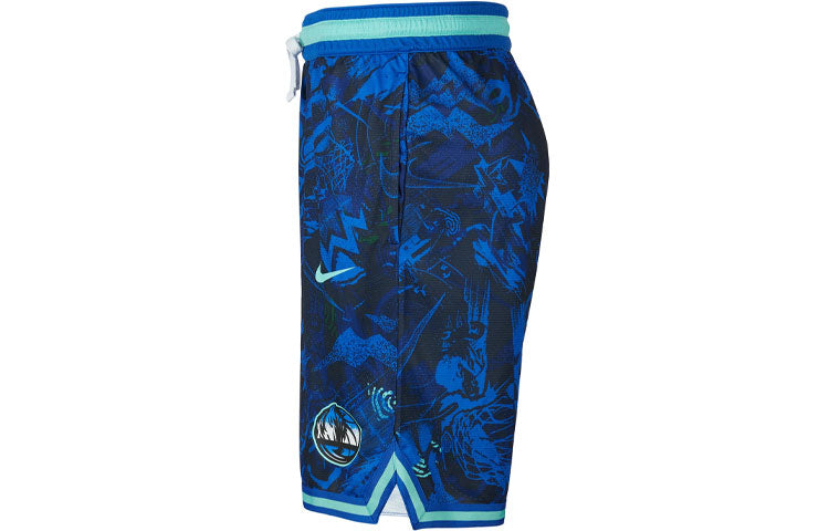 Men's Nike Dallas Mavericks Quick Dry Knit Breathable Sports Basketball Shorts Blue DJ4035-405