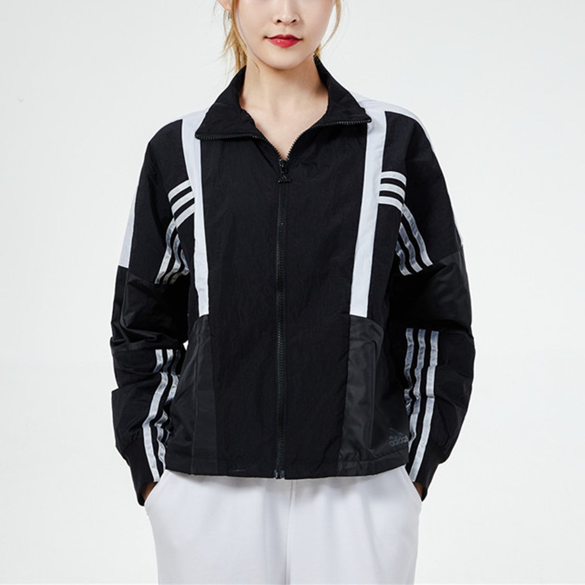 (WMNS) adidas Sports Running Training Wear-Resistant Casual Hooded Jacket Black H09730