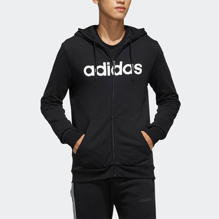 adidas neo M CE LNR Z HDY Zipper Casual Sports Hooded Jacket Black EI4736