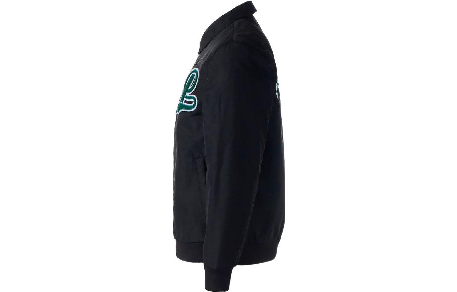 PUMA Team Varsity Relaxed Fit Bomber Jacket 'Black Green' 539175-01
